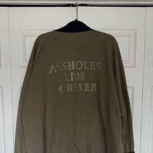 ALF Olive Green  BOMBER FULL ZIP Graphic Sweatshirt